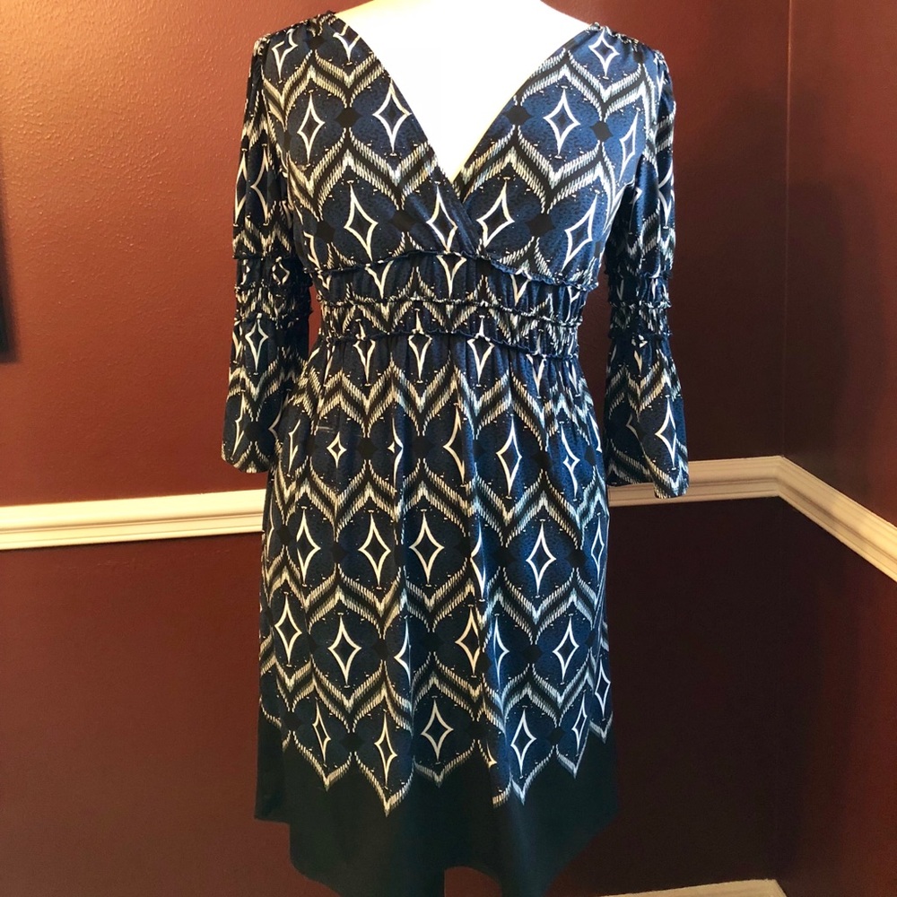 Max Edition Dress Empire Waist Bell Sleeve Size L